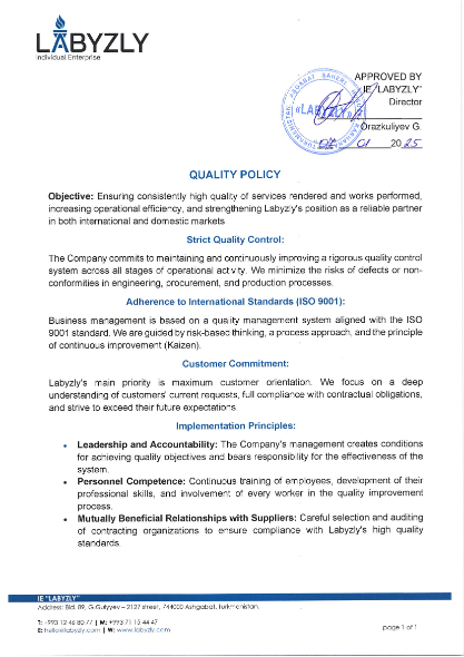 Quality Policy — cover